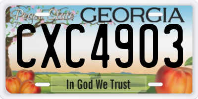 GA license plate CXC4903