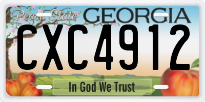 GA license plate CXC4912