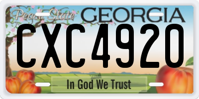 GA license plate CXC4920
