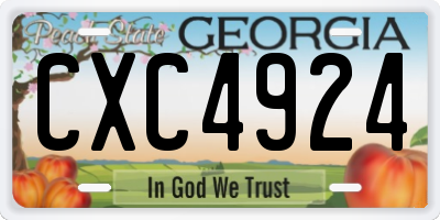 GA license plate CXC4924