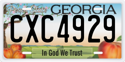 GA license plate CXC4929