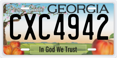 GA license plate CXC4942