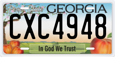 GA license plate CXC4948