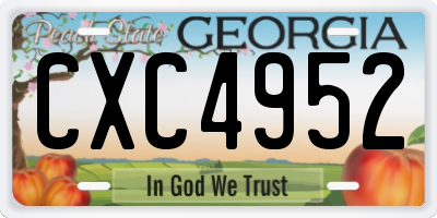 GA license plate CXC4952
