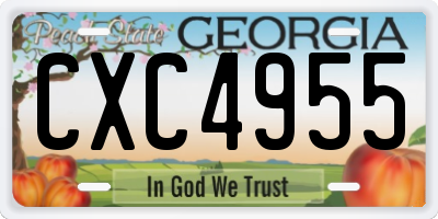 GA license plate CXC4955