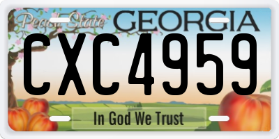 GA license plate CXC4959