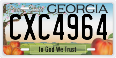 GA license plate CXC4964