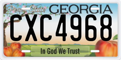 GA license plate CXC4968