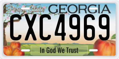GA license plate CXC4969