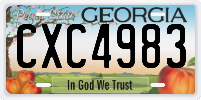 GA license plate CXC4983