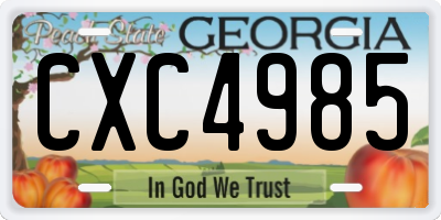 GA license plate CXC4985