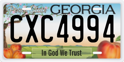 GA license plate CXC4994