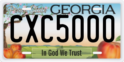GA license plate CXC5000