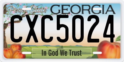 GA license plate CXC5024