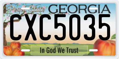 GA license plate CXC5035
