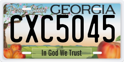 GA license plate CXC5045