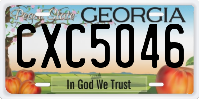GA license plate CXC5046