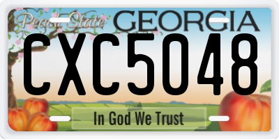 GA license plate CXC5048