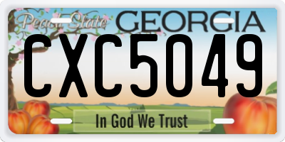 GA license plate CXC5049