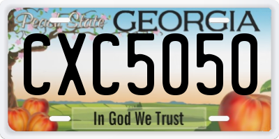 GA license plate CXC5050