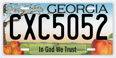 GA license plate CXC5052