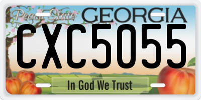 GA license plate CXC5055