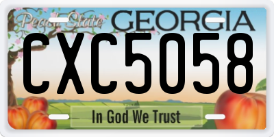 GA license plate CXC5058