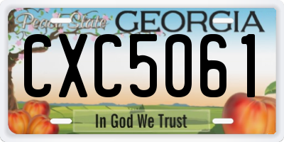 GA license plate CXC5061