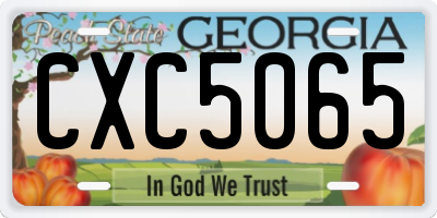 GA license plate CXC5065
