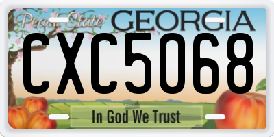 GA license plate CXC5068