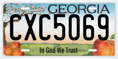 GA license plate CXC5069