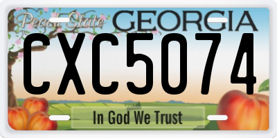 GA license plate CXC5074