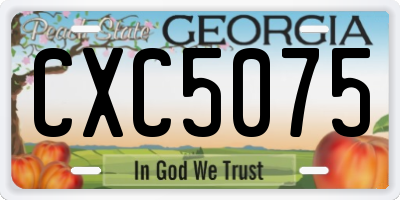 GA license plate CXC5075