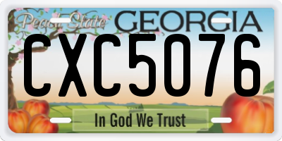 GA license plate CXC5076