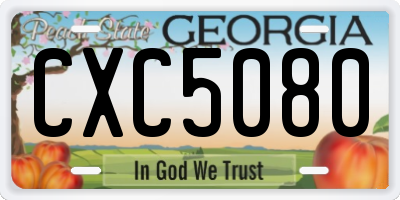 GA license plate CXC5080