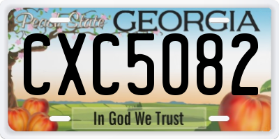 GA license plate CXC5082