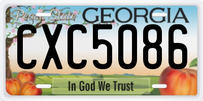 GA license plate CXC5086