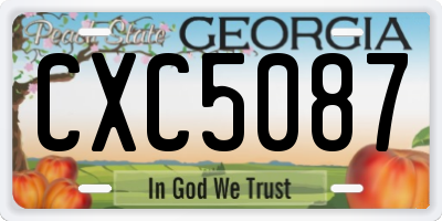 GA license plate CXC5087