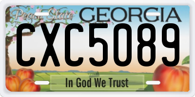 GA license plate CXC5089
