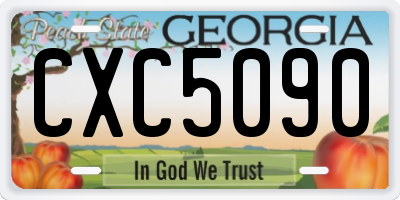 GA license plate CXC5090