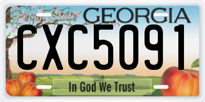 GA license plate CXC5091