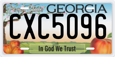 GA license plate CXC5096