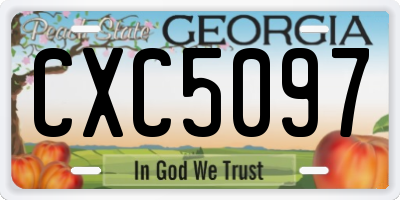 GA license plate CXC5097