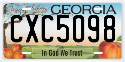 GA license plate CXC5098