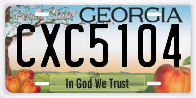 GA license plate CXC5104