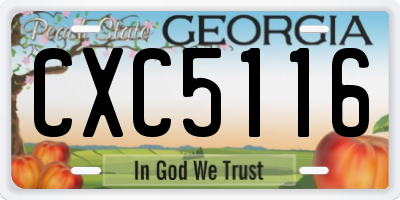 GA license plate CXC5116