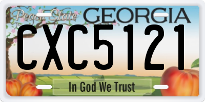 GA license plate CXC5121