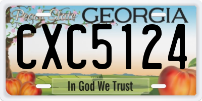 GA license plate CXC5124
