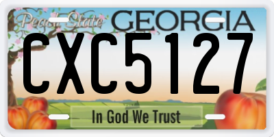 GA license plate CXC5127