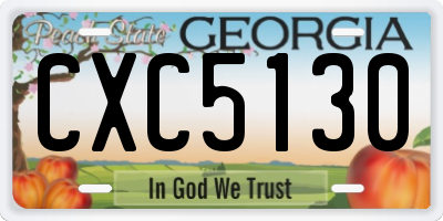 GA license plate CXC5130